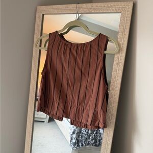 Cloth & Stone Rust Striped Crop Top